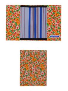 HSS12 PRARIE FLOWERS/ STRIPE NOTEBOOK COVER - ORANGE